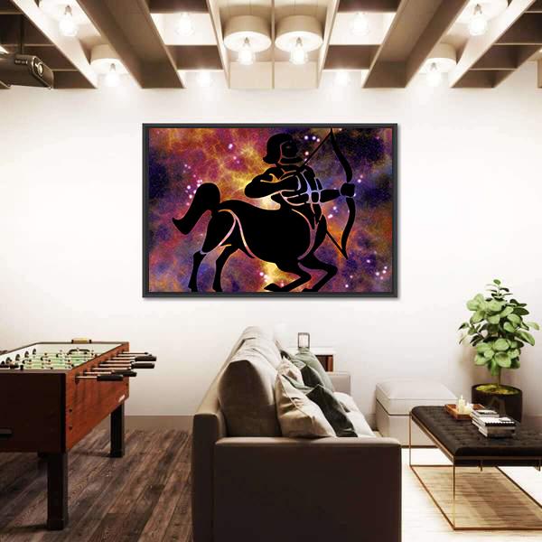 Zodiac Symbol Of Sagittarius Canvas Wall Art-5 Horizontal-Gallery Wrap-22" x 12"-Tiaracle