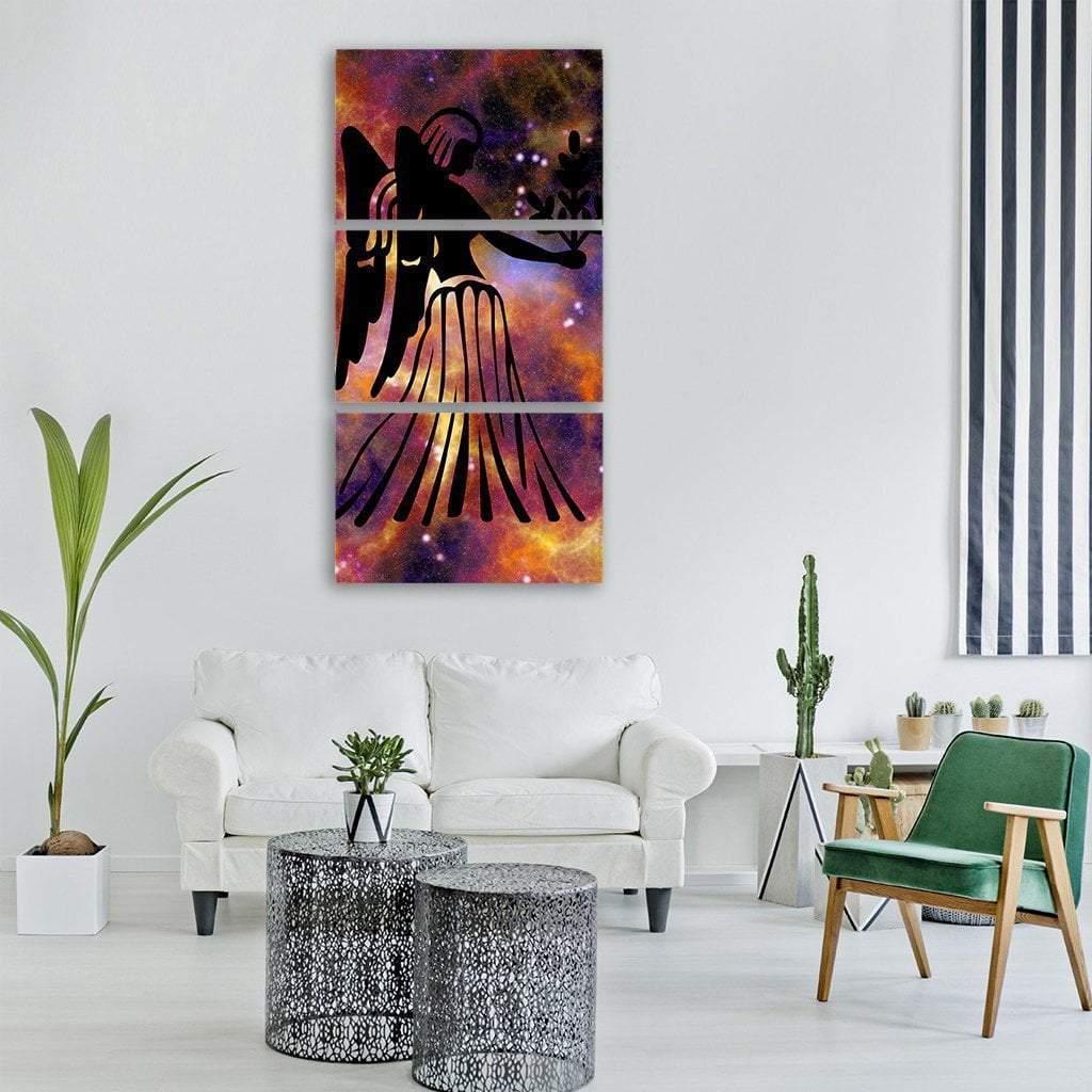 Zodiac Symbol Of Virgo Vertical Canvas Wall Art-3 Vertical-Gallery Wrap-12" x 25"-Tiaracle