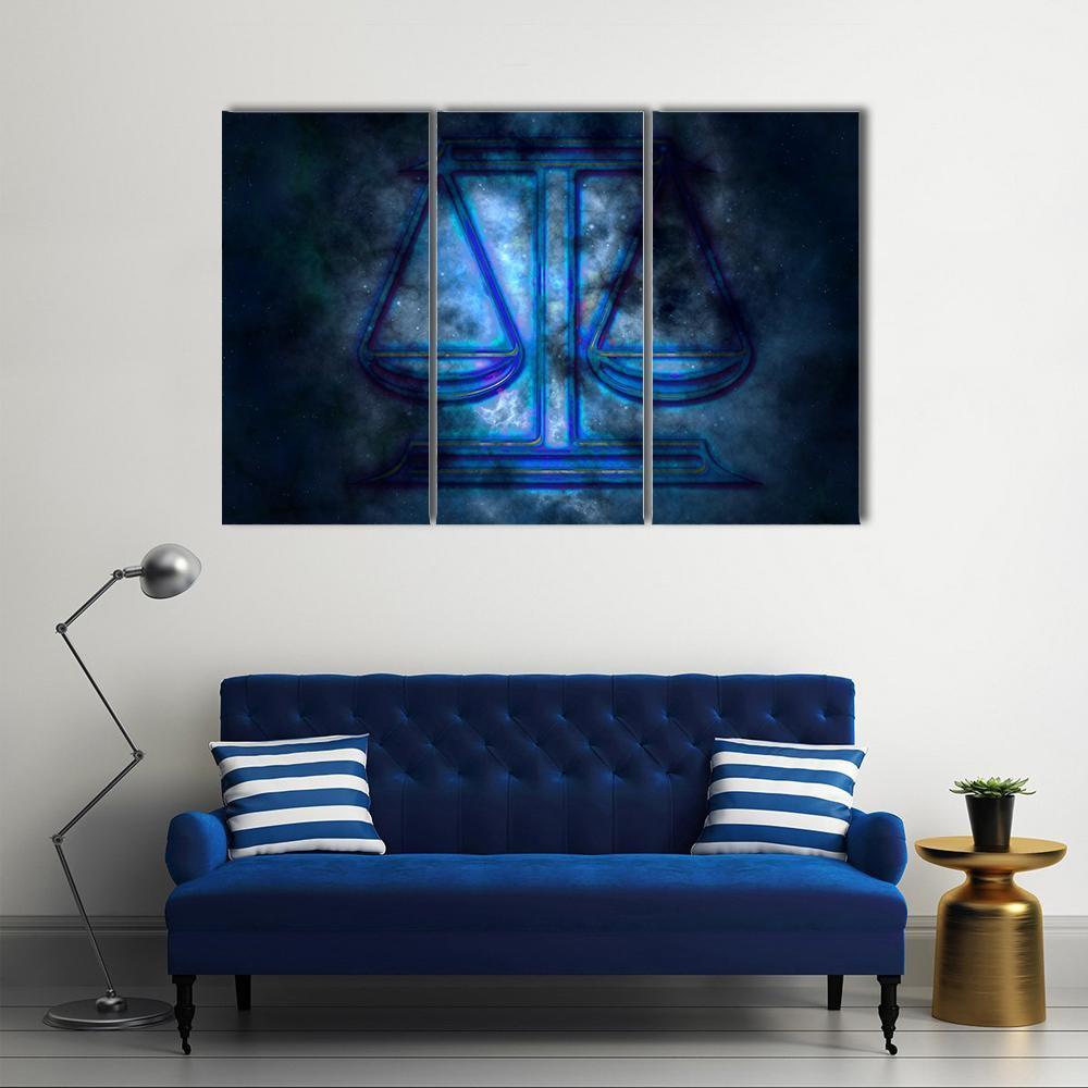 Zodiacal Sign Of Libra Canvas Wall Art-3 Horizontal-Gallery Wrap-25" x 16"-Tiaracle