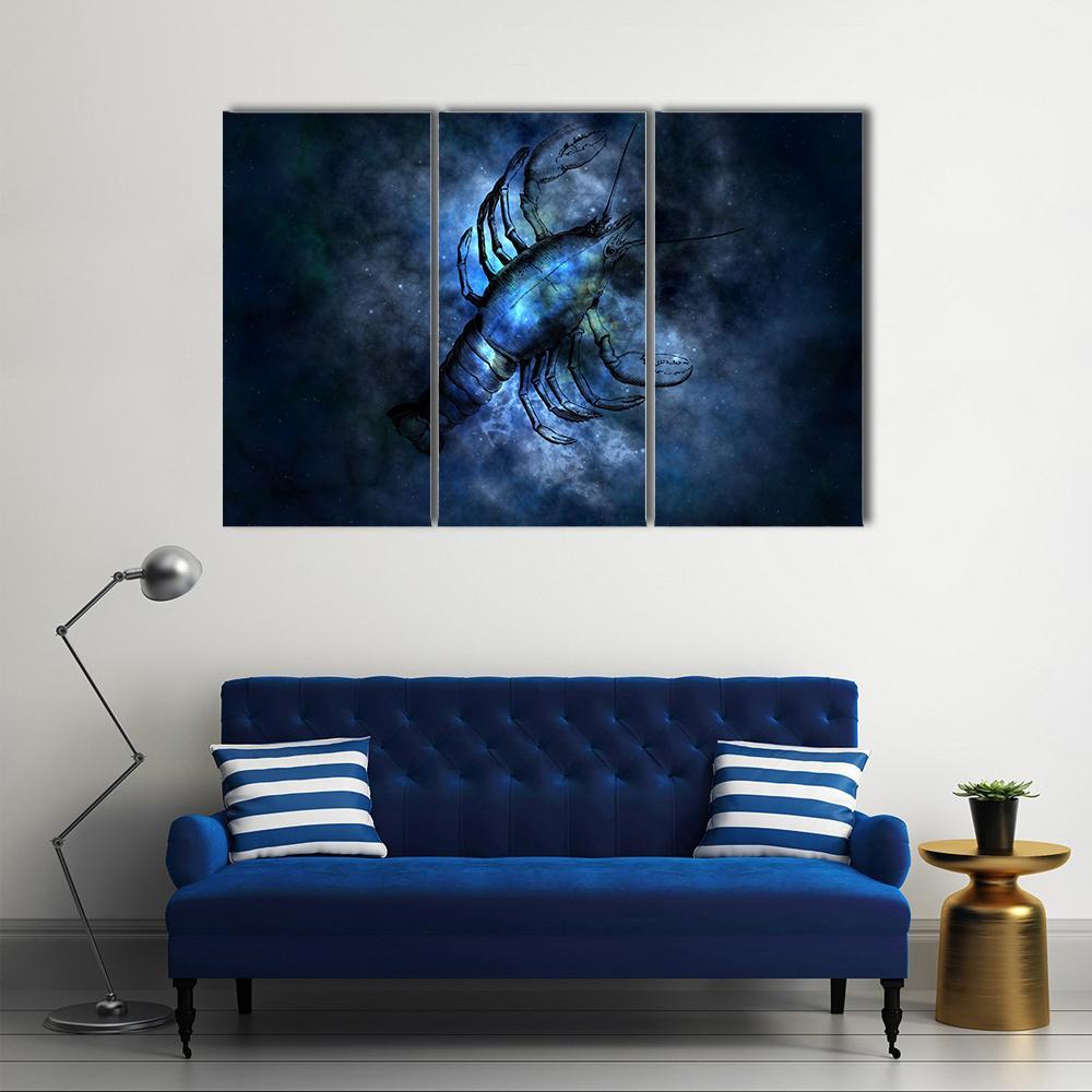 Zodiacal Sign Of Scorpio Canvas Wall Art-3 Horizontal-Gallery Wrap-25" x 16"-Tiaracle