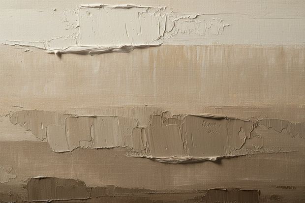 Abstract neutral canvas artwork in close up