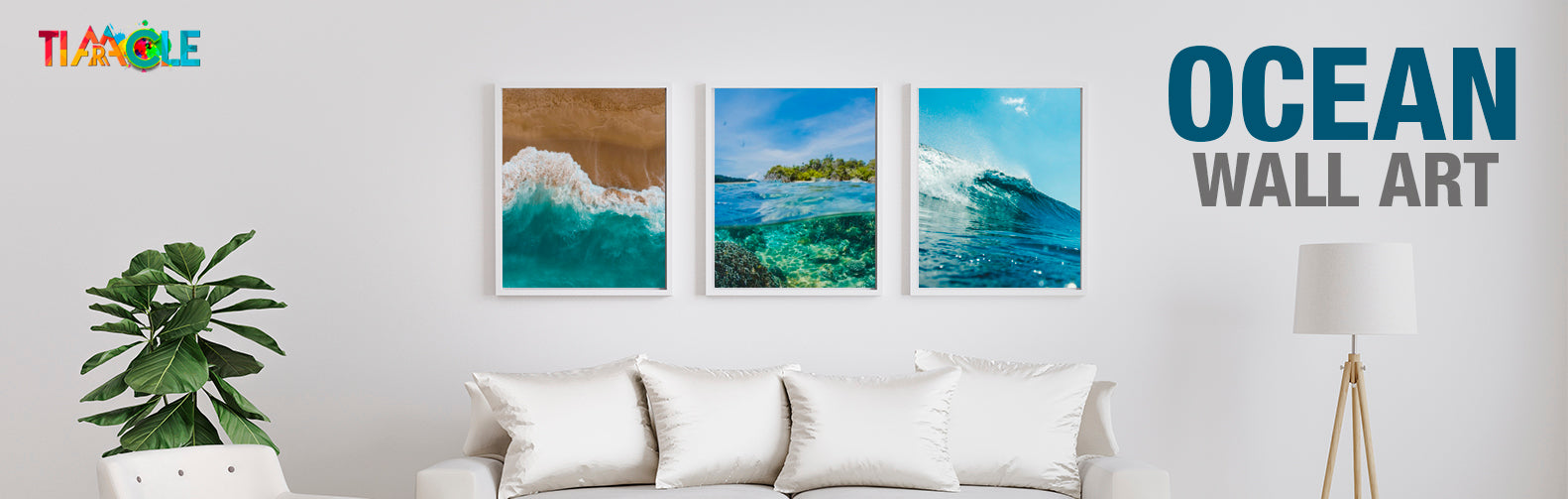 Ocean Wall Art - Large Custom Ocean Canvas Multi Panel Wall Art Prints