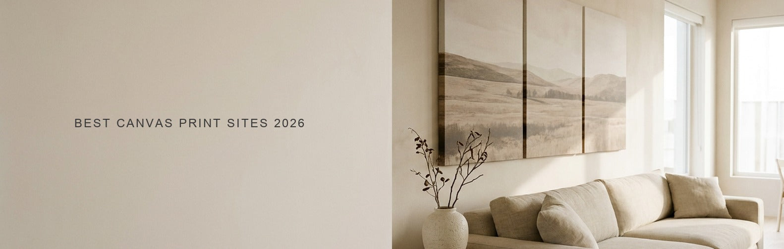 Best canvas print sites compared: framed canvas prints on a neutral wall