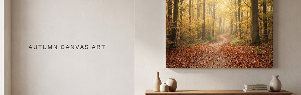 Autumn Canvas Wall Art: Paths, Water and Gold