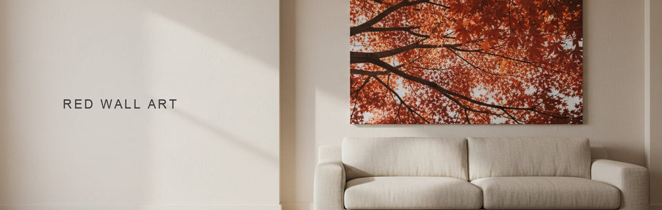 Red Wall Art: Flag, Sunset or Autumn