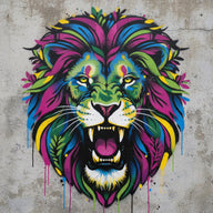 Graffiti Wall Art canvas print, a street art piece, spray paint texture