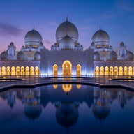 United Arab Emirates Wall Art canvas print, the Sheikh Zayed mosque in Abu Dhabi, white marble domes and reflecting pools