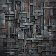 Industrial Wall Art canvas print, an industrial artwork, brick steel and concrete tones