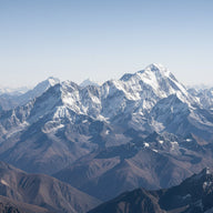 Himalayas Wall Art canvas print, the Himalayas seen from high altitude, an immense wall of snow and ice peaks above layered