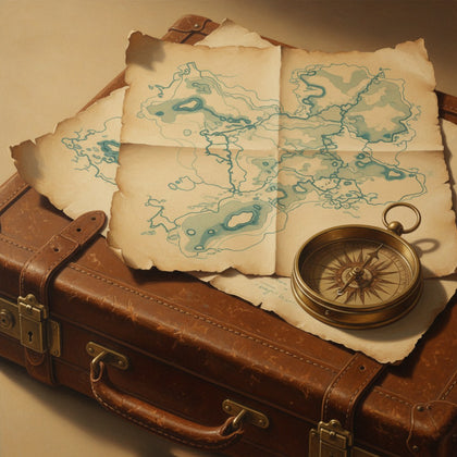 Travel Wall Art canvas print, a wanderlust artwork, a vintage leather suitcase