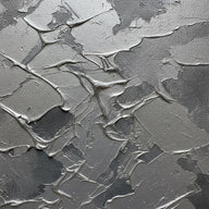 Silver Wall Art canvas print, an abstract painted canvas surface in liquid silver and cool platinum pigment