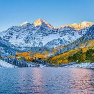 Maroon Bells at Serene Sunrise