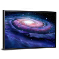 Framed canvas print of the Milky Way galaxy, shown in its frame