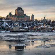 Quebec Wall Art canvas print, Quebec City, the copper-roofed chateau above the old walled town and the Saint Lawrence river