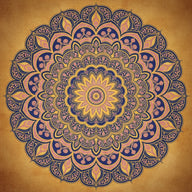 Mandala Wall Art canvas print, a mandala, perfectly symmetrical concentric rings of intricate geometric and petal ornament