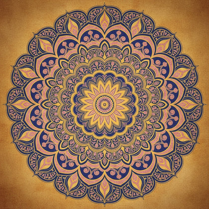 Mandala Wall Art canvas print, a mandala, perfectly symmetrical concentric rings of intricate geometric and petal ornament