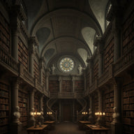 Dark Academia Wall Art canvas print, a dark academia artwork, library light