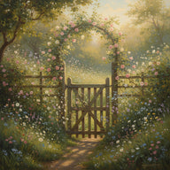 Cottagecore Wall Art canvas print, a cottagecore artwork, small scale florals