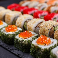 Sushi Rolls in Japanese Restaurant