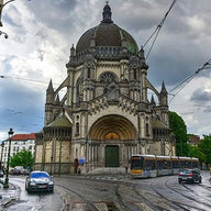 Saint Mary's Royal Church with Yellow Tram