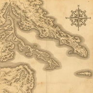 Custom Maps Wall Art canvas print, an antique cartographic engraving, fine contour hatching