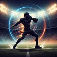Football Wall Art canvas print, a football player mid-strike, dynamic silhouette and motion lines