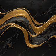 Glam Wall Art canvas print, a glam artwork, gold and gloss against deep black