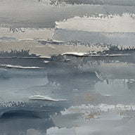 Grey Wall Art canvas print, an abstract painted canvas surface in balanced mid gray and cool slate pigment