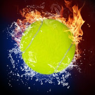 Gym wall art canvas print of a tennis ball in flames
