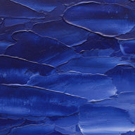 Indigo Wall Art canvas print, an abstract painted canvas surface in deep indigo pigment