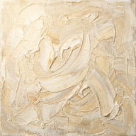 Ivory Wall Art canvas print, an abstract painted canvas surface in warm ivory and antique bone pigment