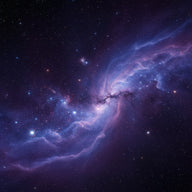Space Wall Decor canvas print, a deep space fine art image, a glowing star field with drifting dust clouds in violet