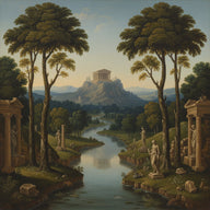 Traditional Wall Art canvas print, a traditional artwork, classical symmetry and a formal subject