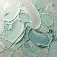 Seafoam wall art canvas print of a pale green blue coastal scene