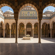 Damascus Wall Art canvas print, the courtyard of the great Umayyad mosque