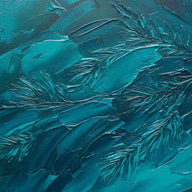 Teal Wall Decor Wall Art canvas print, an abstract painted canvas surface in deep teal pigment