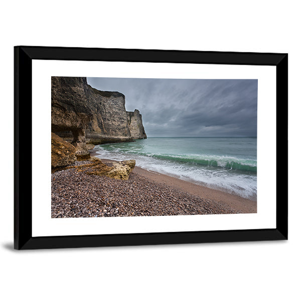 Gloomy Weather On Rocky Coast Canvas Wall Art