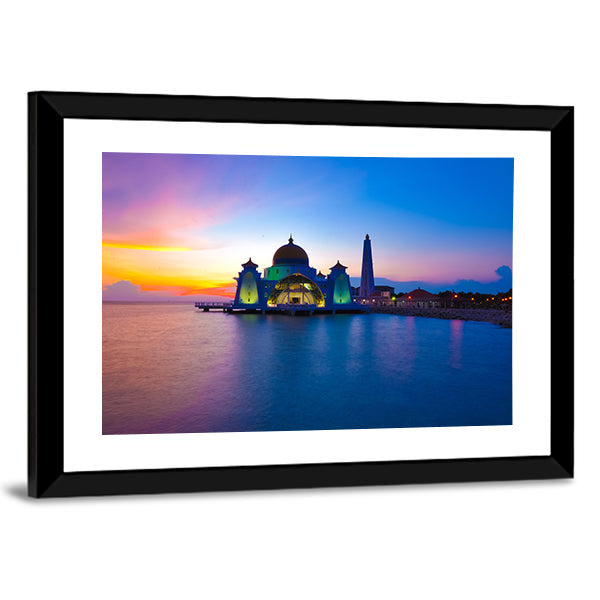 Masjid Selat Melaka Sunset Reflection Canvas Wall Art