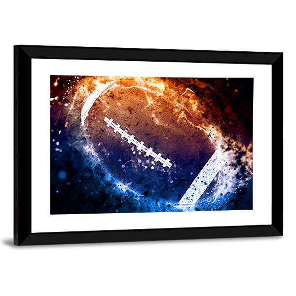American Football Fire and Ice Close-up Canvas Wall Art
