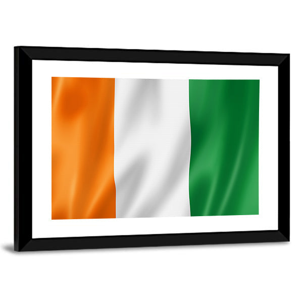 Ivory Coast Flag with Wavy Texture Canvas Wall Art