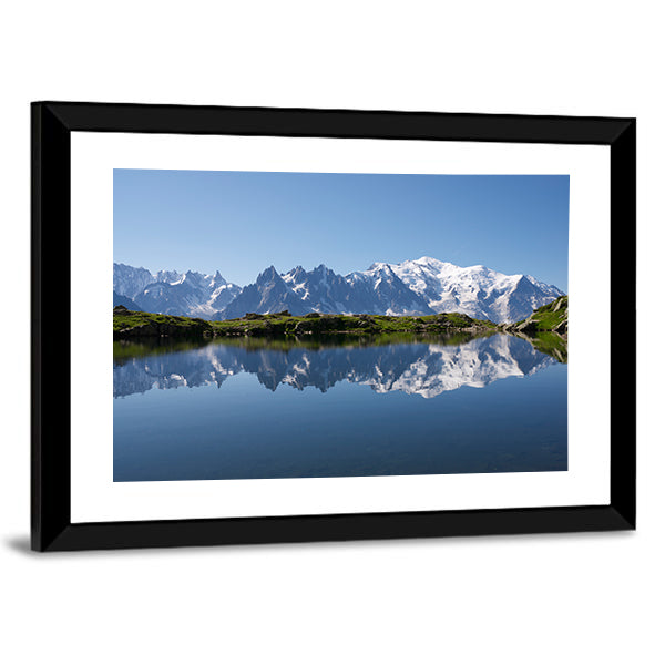 Mont Blanc Reflected In Cheserys Lake Canvas Wall Art