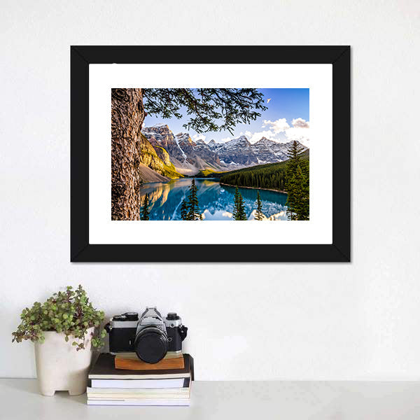 Moraine Lake and Snow-capped Mountains Canvas Wall Art