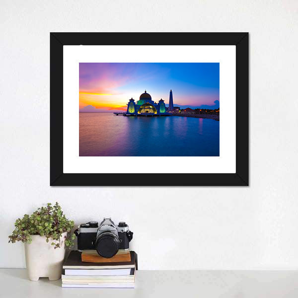Masjid Selat Melaka Sunset Reflection Canvas Wall Art