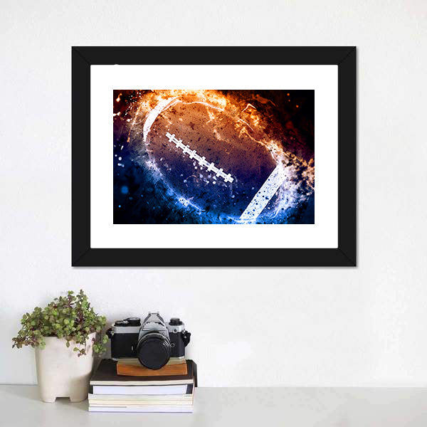 American Football Fire and Ice Close-up Canvas Wall Art