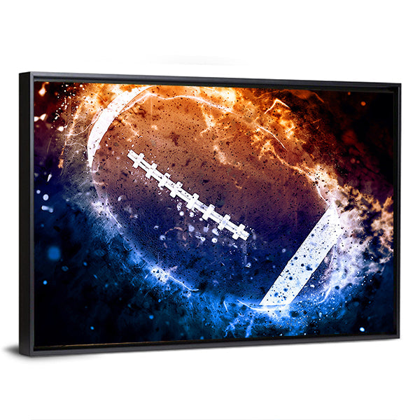 American Football Fire and Ice Close-up Canvas Wall Art