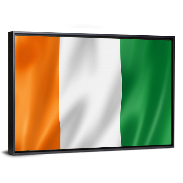 Ivory Coast Flag with Wavy Texture Canvas Wall Art