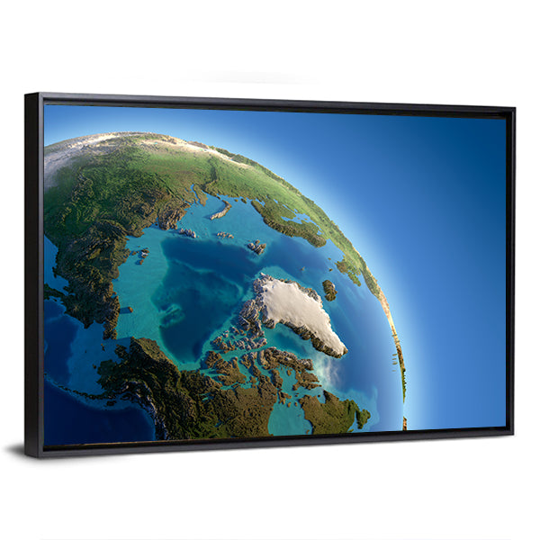 Orbital View of Earth Over Greenland Canvas Wall Art