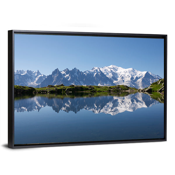 Mont Blanc Reflected in Cheserys Lake Canvas Wall Art