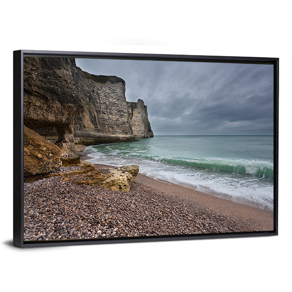 Gloomy Weather On Rocky Coast Canvas Wall Art