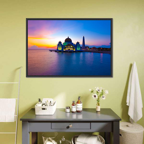 Masjid Selat Melaka Sunset Reflection Canvas Wall Art
